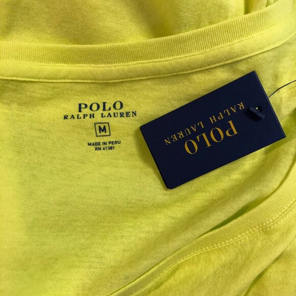 Polo Ralph Lauren Neon Yellow‎ Long Sleeve Scoop Neck Top MD NWT - Picture 7 of 7